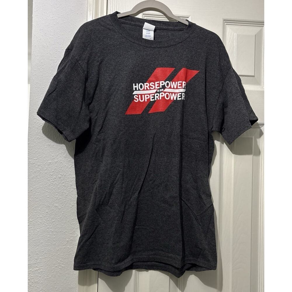 Horse Power Is My Super Power T-shirt Size Large Auto Cars Charcoal Grey
